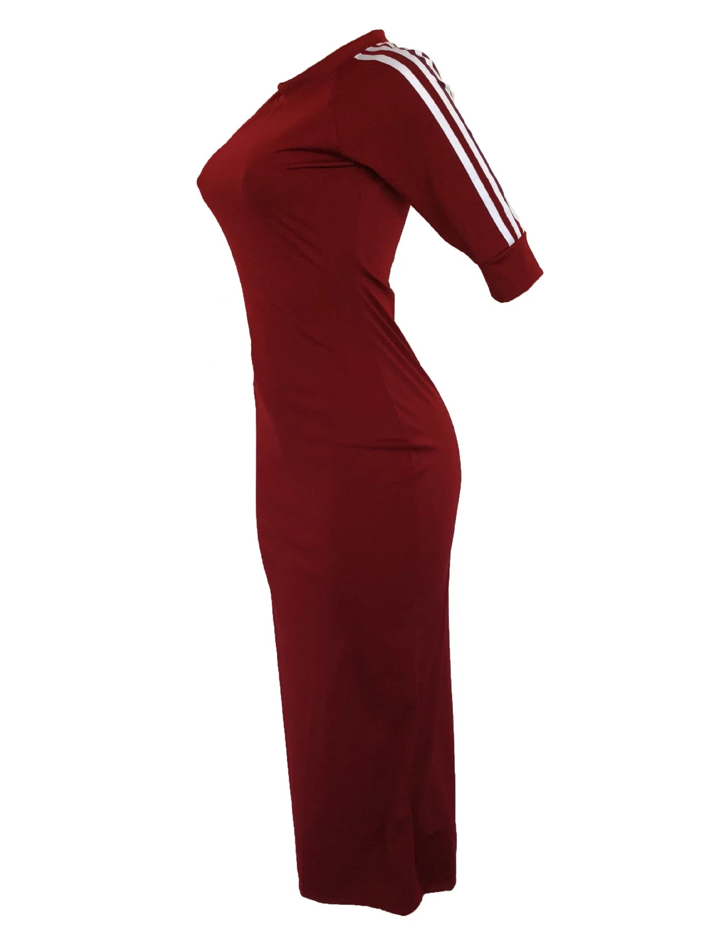 European and American women's fashion white stripe dress