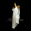 Neondancer Neue Damen Lateintanzkleidung Rumba Performance Wettkampfkleidung Mesh-Stoff Latein-Langkleid
