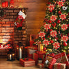 3/10Stück 14cm Weihnachtsblumen Glitzer Rot Gold Blütenkopf Weihnachtsbaumschmuck Neujahrsdekorationen für Zuhause Navidad Noel Geschenke