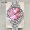 MISSFOX Pink Damen Armbanduhren Luxus Klein Zifferblatt Elegant Quarz Uhr Für Damen Icy Look Party Schmuck Mini Babe So Süß Armbanduhr