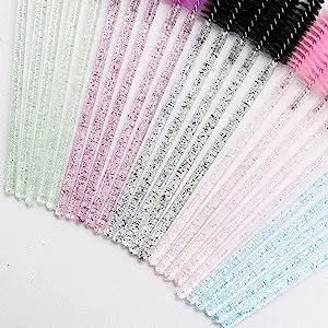 HUAZDS 300pcs Disposable Mascara Wands Eyelash Brush Spoolies for Eye Lash Extension, Eyebrow and Makeup Crystal Makeup Tools