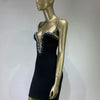 2024 Neues schwarzes Bandagenkleid Damen elastisch Kristall Spaghettiträger tiefer V-Ausschnitt Bodycon Mini Celebrity Abend Club Party Kleider