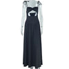 Hollow Ruched  Dress Women Square Collar Lace-up Shoulder Strap Backless Sleeveless Ruffles Street Trend Mini Bodycon