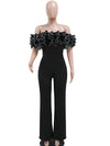 Bonnie Forest Woman Jumpsuits Elegant Rose Detail One Piece Women Clothing Club Overalls Celebrities Outfits Party Sexy Clubwear