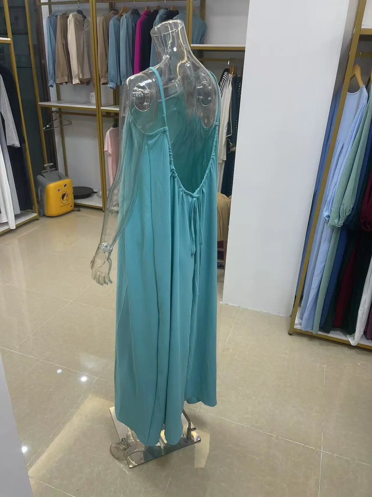 New Arrival Women's Strapless Backless Long Loose Home Dress Comfortable Sleepwear Casual Maxi Dress