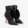 Gürtelschnalle Reißverschluss vorne Modenschau Stiefeletten Damen Herbst Winter Neu Spitz Metallverzierung Rote High Heels Ankle Boots