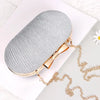 Wedding Bridal Clutch Handbag Women Evening Party Bag Chain Shoulder Bags Elegant Rhinestones Egg Shape Banquet Clutch Purse