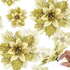 5 Stück 14,5 cm Glitzer künstliche Weihnachtsblumen fröhliche Weihnachtsbaumdekoration Neujahrsornamente gefälschte Blumen Weihnachten Natal
