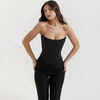 Giyu Sexy Camis Bandage Lace Up Corset Crop Tops Women 2025 Summer Elegant White Camisole Off Shoulder Backless Blusas Femme