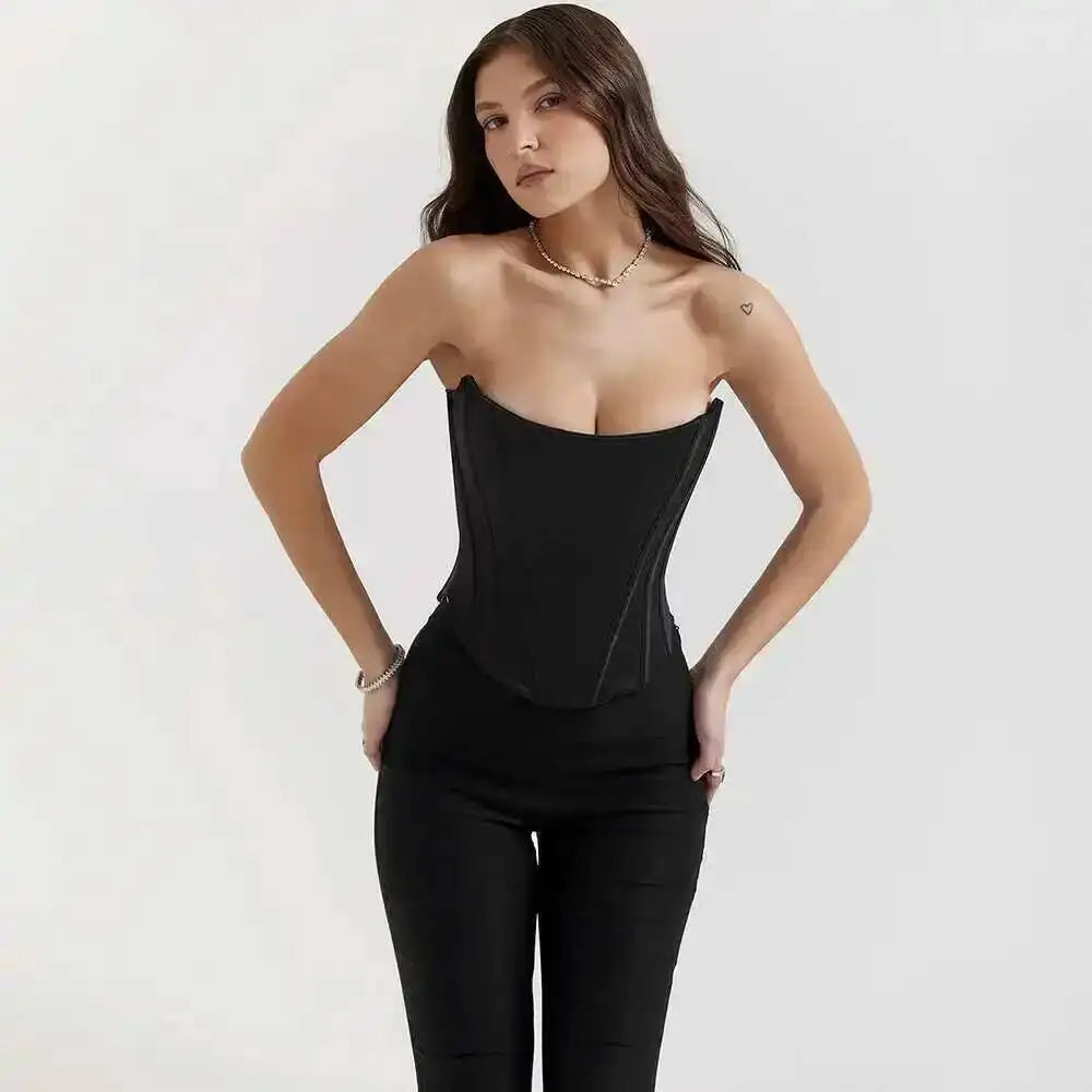 Giyu Sexy Camis Bandage Lace Up Corset Crop Tops Women 2025 Summer Elegant White Camisole Off Shoulder Backless Blusas Femme