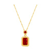DIEYURO 316L Stainless Steel Square Green Red Zircon Pendant Necklace For Women Classic Luxury Girls Jewelry Chain Birthday Gift