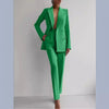 Pant Suits Women Blazer Double Breasted Blazers Ankle Length Pencil Pants Two Pieces Solid Office Lady Summer Slim Fit 2025