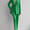 Pant Suits Women Blazer Double Breasted Blazers Ankle Length Pencil Pants Two Pieces Solid Office Lady Summer Slim Fit 2025