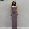 Satin Slip Sleeveless Backless Slim Sexy Maxi Dress 2022 Spring Women Party Y2K Concise Bodycon Elegant Dresses Female Clothing