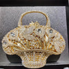 Blumenkorb Diamant-Abendtasche Metall Hohl Handgehalten Strass Damen Tasche Bankett Clutch Kristall Vintage Handtaschen