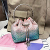 Handhabung Strasssteine Abend-Clutch-Tasche Geldbörsen und Handtasche Luxus Designer Umhängetasche Glänzende Kristall-Clutch-Geldbörse Eimer-Tasche