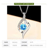 ZDADAN 925 Silver Blue Crystal Necklace Chain For Women Wedding Jewelry