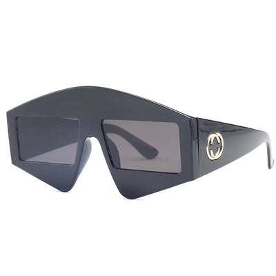 Y2K Luxus-Marken Designer Oversized Dreiecks-Sonnenbrille Damen Herren 2024 Vintage Punk Sonnenbrille Großes Gestell Beliebte Shades