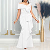 Elegante Kleider für Damen, One Shoulder, ärmellos, Rüschen, Meerjungfrauen-Schnitt, bodenlang, luxuriös, für Geburtstagsfeiern, Dinner, Vestidos Mujer Kleid