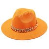 Set Straw Hat and Bag Set Gold Chain Bag Hat Set Ladies Leather Bag Tote Church Fedora Party Jazz Straw Hat