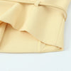 TRAFZA Women Fashion Suit Yellow V-Neck Sleeveless Belt Sngle Breasted Tops+High Waist Pocket Belt Long Skirts Female Summer Set