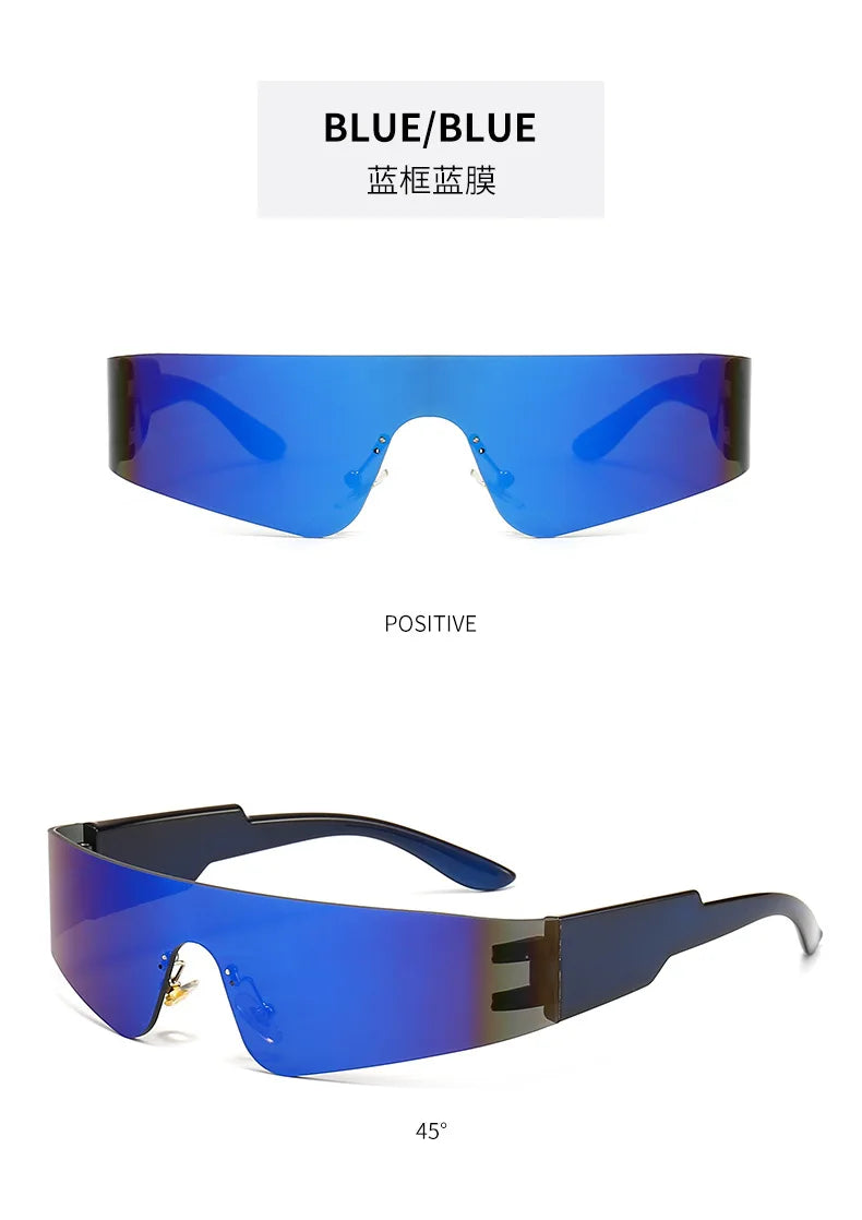 Neue Mode Bunte Sport-Sonnenbrillen Damen Cyberpunk Randlose Sonnenbrille Anti-UV Fahr-Sonnenbrille UV400 Oculos De Sol