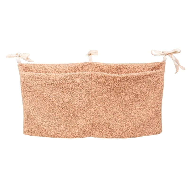 Neuer dicker Plüsch Babybett Hängetasche Tragbare Doppeltaschen Neugeborenen-Bett Spielzeug Organizer Tasche Bettkopfteil Aufbewahrungstasche