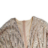 Women Sequins Splice Dress V Neck Full Sleeve A Line Evening Dresses Party Solid High Waist Long Skirts Office Lady Prom
