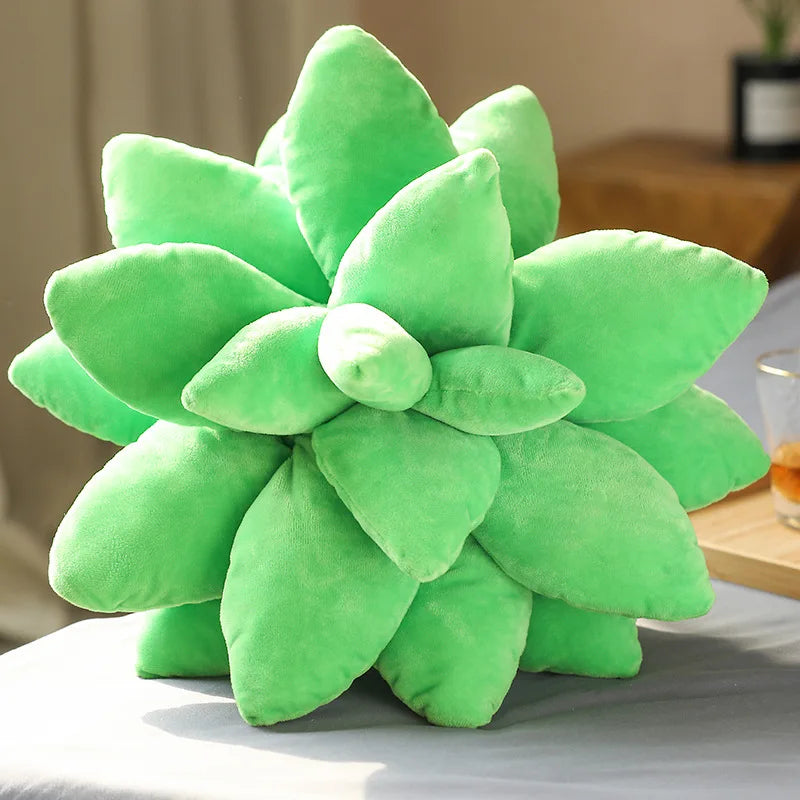 Inyahome 3D Sukkulenten-Kissen Kaktus Plüsch Blumenpflanze Geformtes Kissen für Wohnzimmer-Dekoration Neuartige Dekoration Pflanzen-Deko