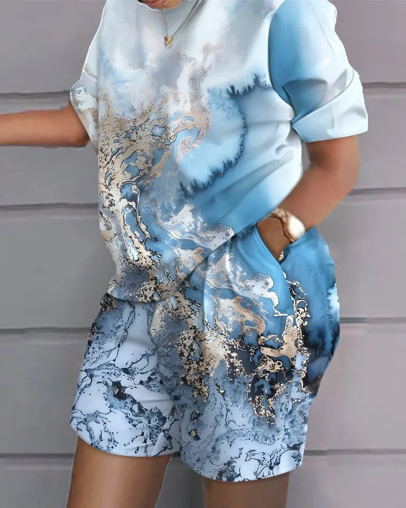 Fashion White 2 Piece Set For Women Long Sleeve Shirt And Shorts Two Piece Suit Women 202 Summer  Casual Home Sets