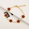 Stainless Steel Non Fading Minimalist Creative Plant Live Leaf Petal Flower Pendant Necklace Earrings Bracelet Jewelry Set