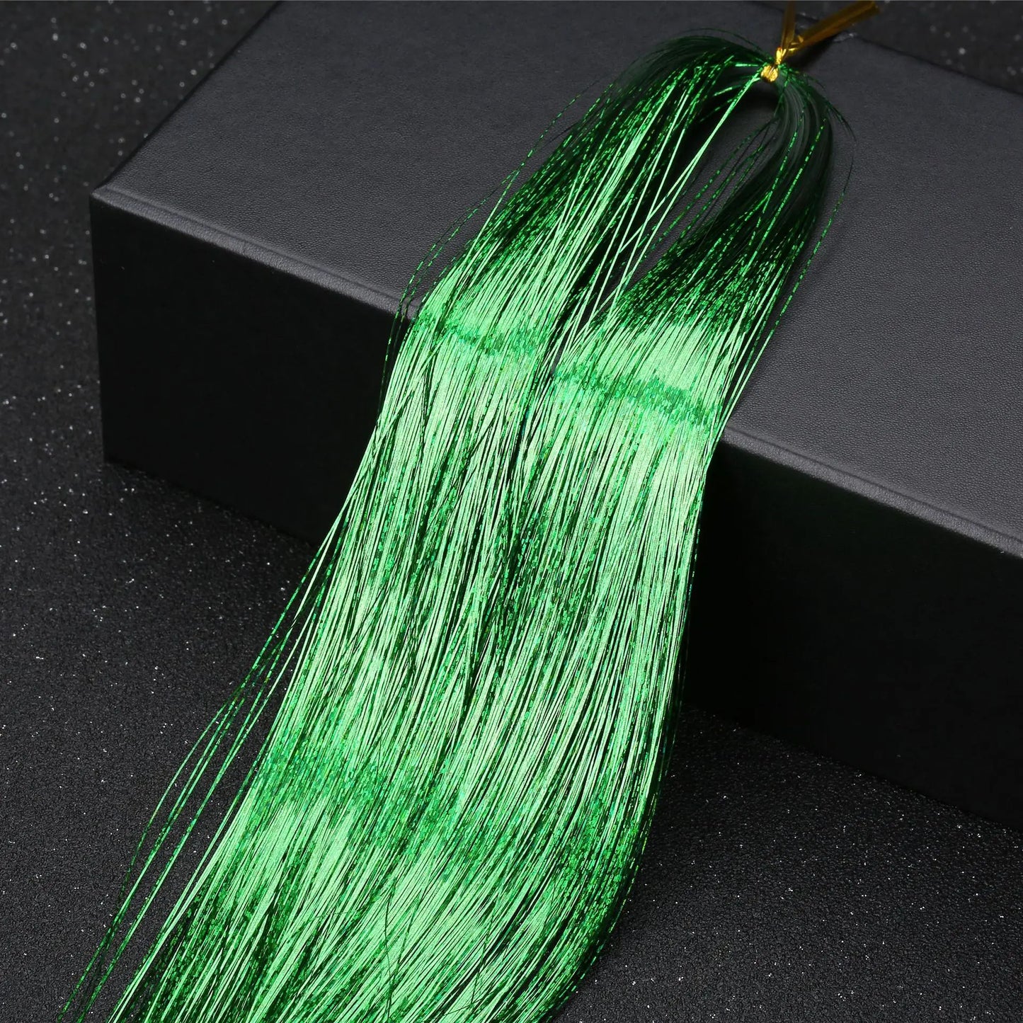 Shiny Sparkle Hair Tinsel 150PC/120cm Thin Colorful Rainbow Silk Hair Extensions Dazzles Women Hippie for Braiding Headdress