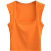 Deep Square Collar Vests 2025 Summer New Fashion Sexy Women's Crop Tops Sling Vest Camis