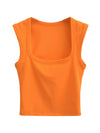 Deep Square Collar Vests 2025 Summer New Fashion Sexy Women's Crop Tops Sling Vest Camis