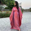 Batwing Butterfly Sleeve Satin Khimar Abaya Dubai Muslim Maxi Dress Kaftan Abayas For Women Kebaya Caftan Robe Femme Vestidos
