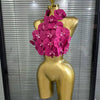 Rosered Orange Women Sexy Florals Backless Halter Bodycon Tops Nightclub Party Celebrate Carnivals Music Festival Tops