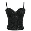 SXTHAENOO Damen Sexy Fashion Crop Top Diamant Blume Trägerloses Bustier Top BH Nachtclub Party Tank Top Weiblich Ropa De Mujer