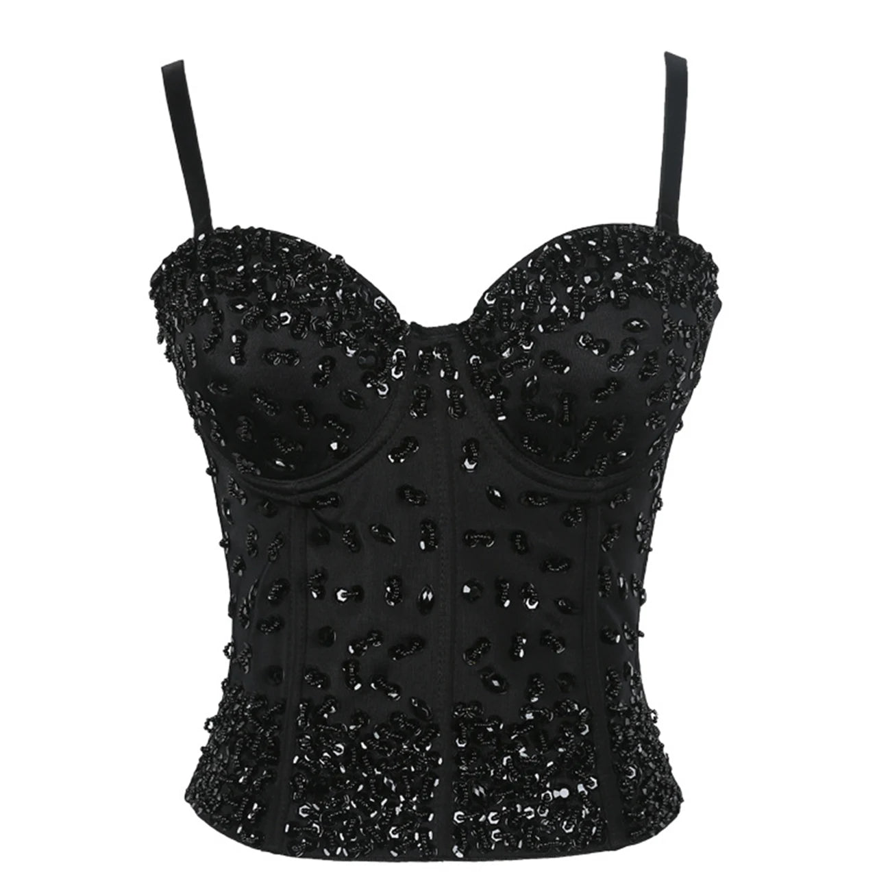 SXTHAENOO Damen Sexy Fashion Crop Top Diamant Blume Trägerloses Bustier Top BH Nachtclub Party Tank Top Weiblich Ropa De Mujer