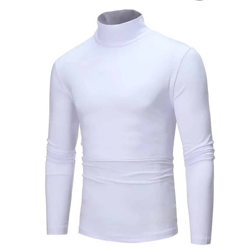 Long Sleeve T-shirt Thermal Underwear Tops Men Winter Clothes Thermal Shirt Autumn Men's Winter Tights High Neck Thin Slim Fit