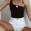 Women Lady Female One Shoulder Crop Tops Sleeveless T-Shirt Tank Tops Summer Beach Vest Bare Midriff Summer Fashion Clothes