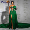 Prowinea Classic Mermaid Prom Dress Crystals Pleat Sweep Train Gala Formal Party Gown Vestidos De Fiesta Customized Plus Size