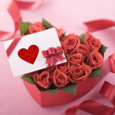 300Pcs/Rolle Glitzer Herz Sticker Rot Liebe Scrapbooking Klebeetiketten für Valentinstag Hochzeit Geschenkbox Tüten Dekoration 1''