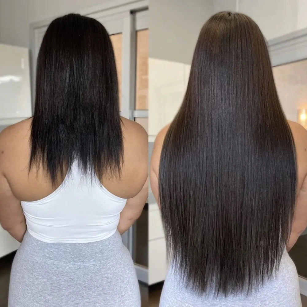 Seamless Clip ins Extensions Human Hair Straight Brazilian Remy Real Natural Hair 8Pcs 120G/Set Clip on Human Hair Extensions