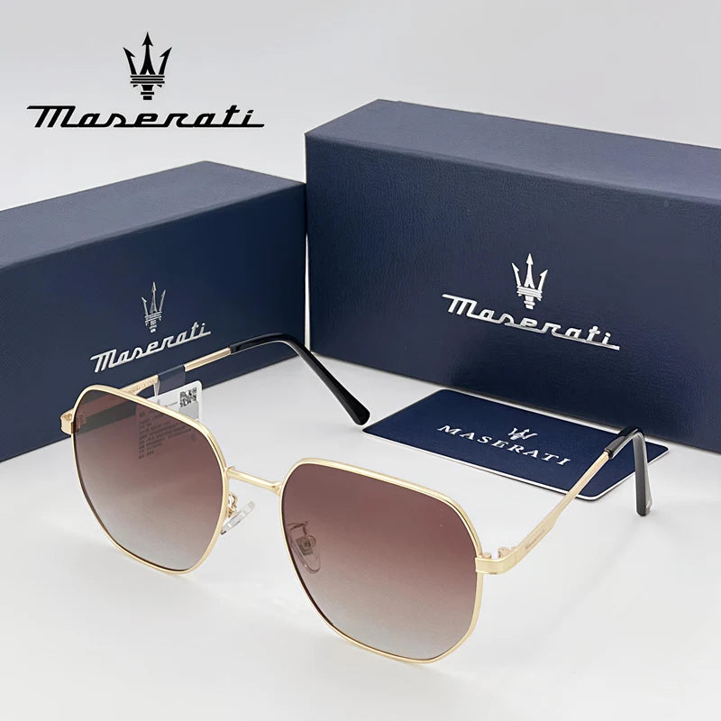MASERATI Sunglasses New Fashion goggles Stylish Unframed Metal rimmed Shades for Men Women Cool Pose Trendy Design 10785