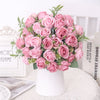 Artificial Flowers Silk Rose Bouquet Leaves Fake Flower For Vase Party Home Table Wedding Valentine's Day Gift Decoration