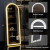 63"x20" Arched Full Length Mirror with Lights,LED Mirror Full Length,Lighted Floor Mirror with Stand,Full Body Mirror