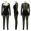 Sexy Mesh Patchwork Transparenter Club-Bodycon-Jumpsuit für Damen, durchsichtiger Einteiler-Overall, Clubwear, Party-, Geburtstagsoutfits
