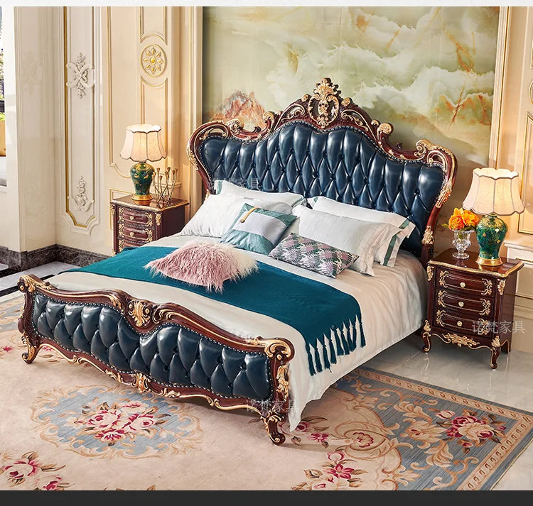 Nordisches Luxus-Ästhetik Bett Queen Size Günstig Niedlich Salon Schlafzimmer King Size Modern Holz Leder Camas Matrimonial Zimmer Möbel