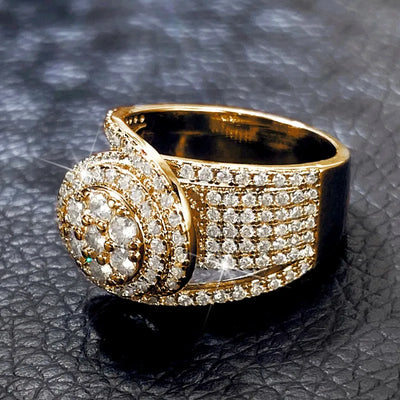 Huitan Gorgeous Wedding Engagement Rings for Women Modern Fashion Design Sparkling Cubic Zirconia Female Rings Party New Jewelry