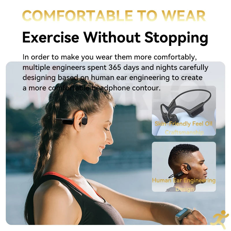 Knochenschallkopfhörer Bluetooth 5.4 Kabellose Ohrhörer IPX8 Wasserdicht für Schwimmsportler Unterstützt MP3-Player mit 32 GB RAM